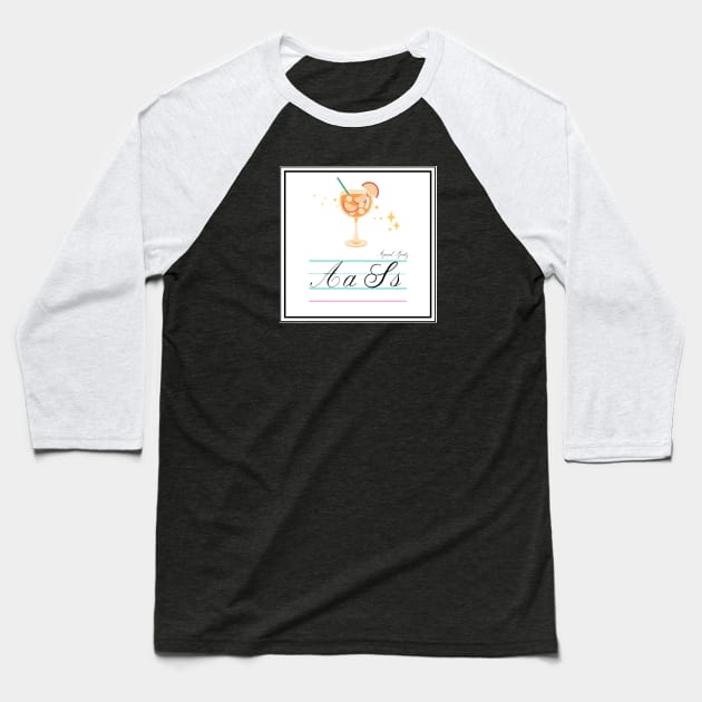 Aperol Spritz Queer Alphabet Card Baseball T-Shirt by 3mosCreatives